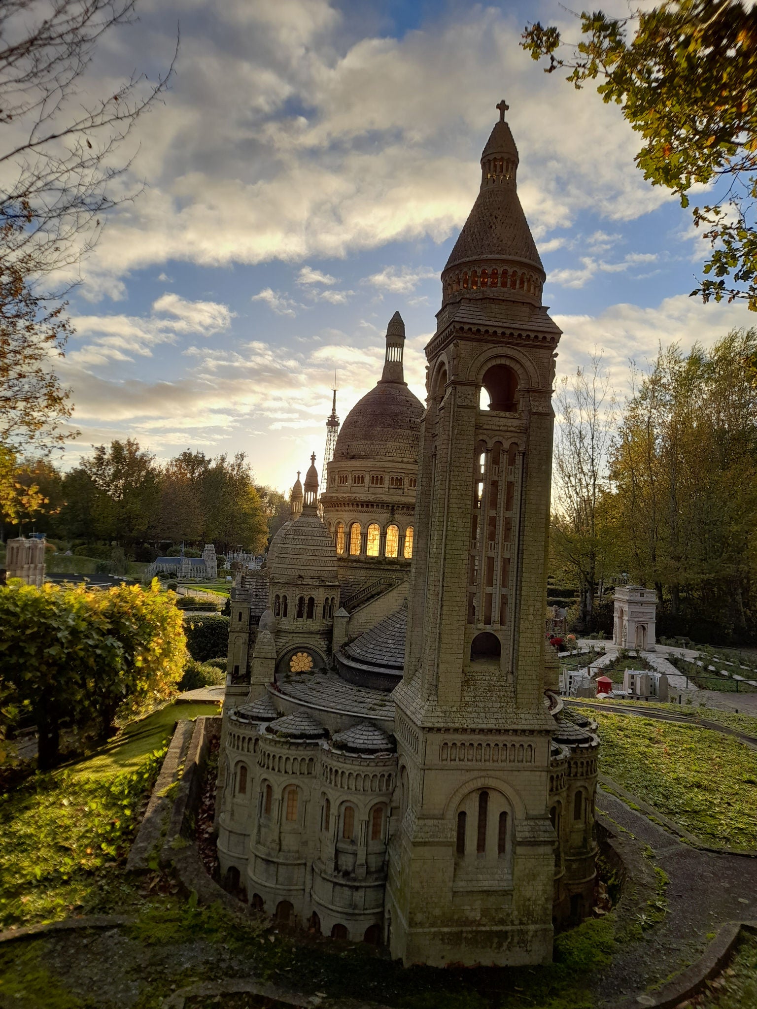 Sacré coeur miniature monument at France Miniature with beautiful light